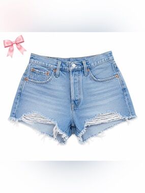 Levi’s 501 Premium Distressed Denim Shorts | Light Wash | Size 27 | Frayed Hem